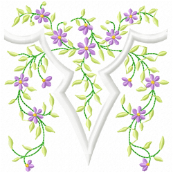 Flowers And Tree Embroidery Design 4